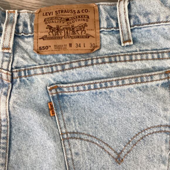 Vtg 1995 Levis 550 Jeans Size 34 Relaxed Fit Orange Tab Workwear Actual 32x30 - Picture 16 of 16